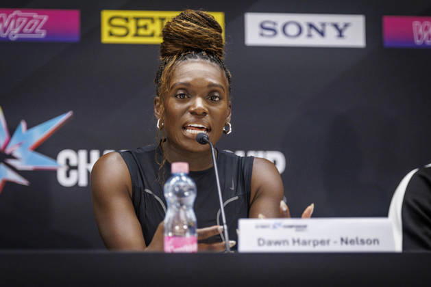 BUDAPEST, HUNGARY - SEPTEMBER 10, 2026: Dawn Harper-Nelson in the in the opening press conference, PK, Pressekonferenz of the World Athletics Ultimate Championships at Gyula Zsivotzky National Athletics Centre on September 10, 2026 in Budapest, Hungary. Hungary Copyright: xAxelxKohringx