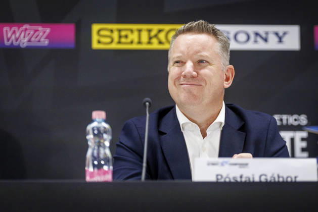 BUDAPEST, HUNGARY - SEPTEMBER 10, 2026: Foreign Minister of Hungary, Gabor Posfai in the opening press conference, PK, Pressekonferenz of the World Athletics Ultimate Championships at Gyula Zsivotzky National Athletics Centre on September 10, 2026 in Budapest, Hungary. Hungary Copyright: xAxelxKohringx