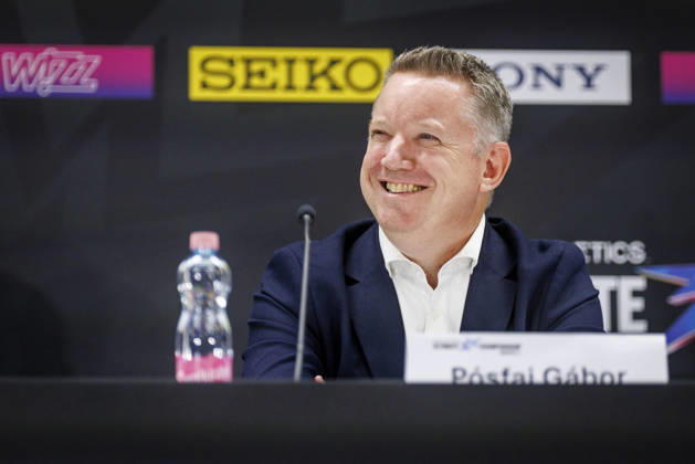 BUDAPEST, HUNGARY - SEPTEMBER 10, 2026: Minister of the Interior of Hungary, Gabor Posfai in the opening press conference, PK, Pressekonferenz of the World Athletics Ultimate Championships at Gyula Zsivotzky National Athletics Centre on September 10, 2026 in Budapest, Hungary. Hungary Copyright: xAxelxKohringx
