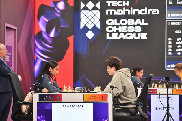 Global Chess League 2026 Divya Deshmukh (IND) of Alpine APL Pipers plays against Polina Shuvalova (RUS) of Ganges Grandmasters during Match 21 of the Global Chess League 2026 in Bengaluru, India, on September 10, 2026. Bengaluru Karnataka India  Copyright: xRanjithxKumarx originalFilename:kumar-globalch260910_npSWN.jpg
