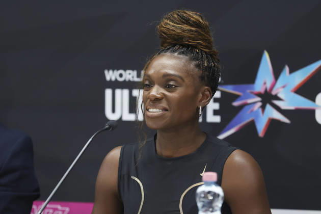 Dawn Harper-Nelson, SEPTEMBER 10, 2026 - Athletics : World Athletics Ultimate Championship Budapest 2026 press conference, PK, Pressekonferenz at National Athletics Centre, Budapest, Hungary. Noxthirdxpartyxsales  aflo_346688753 NaokixMoritax