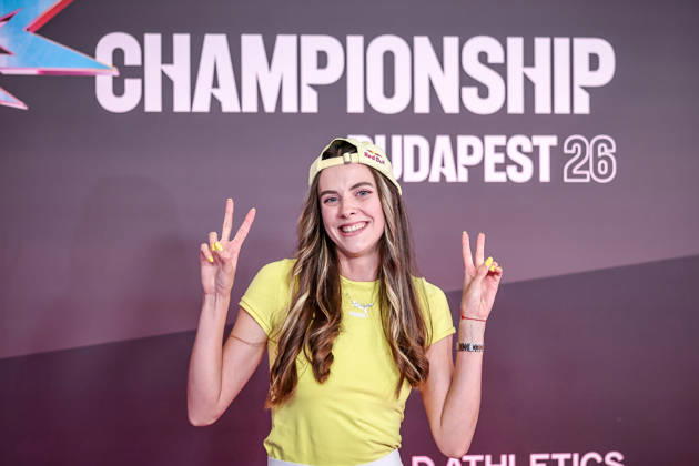 (260911) -- BUDAPEST, Sept. 11, 2026 -- Yaroslava Mahuchikh of Ukraine attends a red carpet event of World Athletics Ultimate Championships in Budapest, Hungary on Sept. 10, 2026. (Photo by Xinhua) (SP)HUNGARY-BUDAPEST-WORLD ATHLETICS ULTIMATE CHAMPIONSHIP DavidxBalogh 