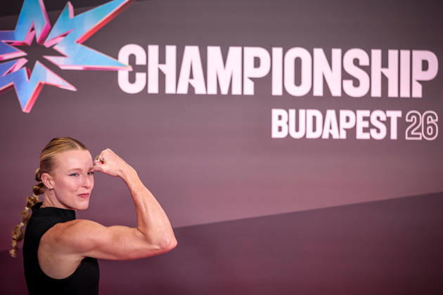 (260911) -- BUDAPEST, Sept. 11, 2026 -- Sandi Morris of the United States attends a red carpet event of World Athletics Ultimate Championships in Budapest, Hungary on Sept. 10, 2026. (Photo by Xinhua) (SP)HUNGARY-BUDAPEST-WORLD ATHLETICS ULTIMATE CHAMPIONSHIP DavidxBalogh 