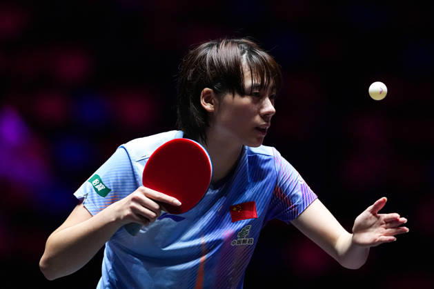(260911) -- MACAO, Sept. 11, 2026 -- Chen Yi of China serves during the women s singles round of 16 match between Chen Yi of China and Elizabet Abraamian of Russia at the 2026 World Table tennis, Tischtennis (WTT) Champions Macao in Macao, south China, Sept. 11, 2026. ) (SP)CHINA-MACAO-TABLE TENNIS-WTT-WOMEN S SINGLES (CN) CheongxKamxKa 