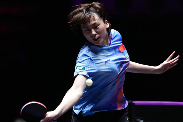 (260911) -- MACAO, Sept. 11, 2026 -- Chen Yi of China hits a return during the women s singles round of 16 match between Chen Yi of China and Elizabet Abraamian of Russia at the 2026 World Table tennis, Tischtennis (WTT) Champions Macao in Macao, south China, Sept. 11, 2026. ) (SP)CHINA-MACAO-TABLE TENNIS-WTT-WOMEN S SINGLES (CN) CheongxKamxKa 