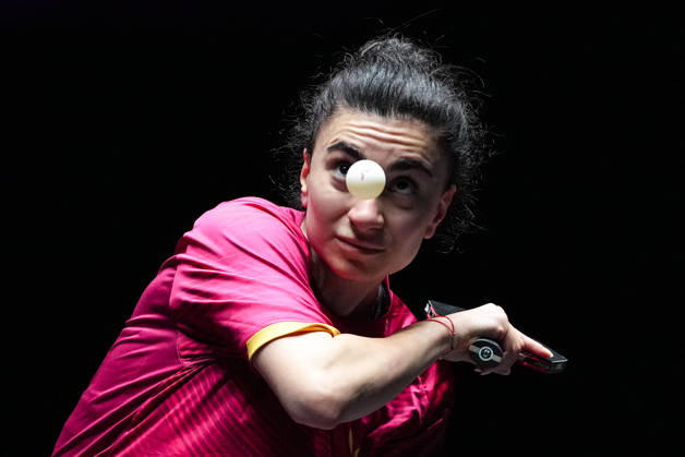 (260911) -- MACAO, Sept. 11, 2026 -- Elizabet Abraamian of Russia hits a return during the women s singles round of 16 match between Chen Yi of China and Elizabet Abraamian of Russia at the 2026 World Table tennis, Tischtennis (WTT) Champions Macao in Macao, south China, Sept. 11, 2026. ) (SP)CHINA-MACAO-TABLE TENNIS-WTT-WOMEN S SINGLES (CN) CheongxKamxKa 