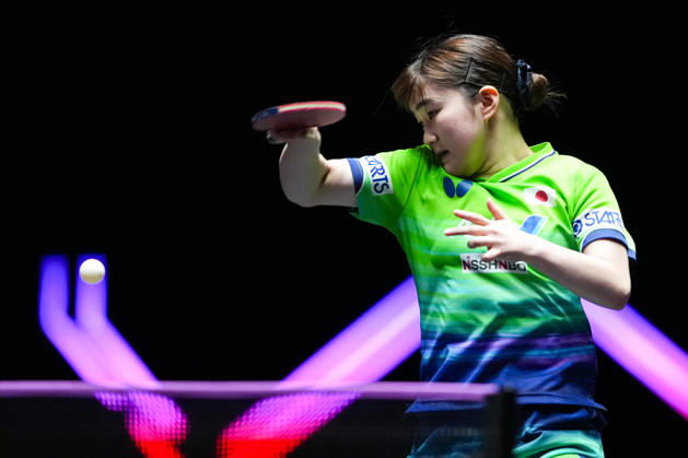 (260911) -- MACAO, Sept. 11, 2026 -- Odo Satsuki of Japan hits a return during the women s singles round of 16 match between Odo Satsuki of Japan and Cheng I-Ching of Chinese Taipei at the 2026 World Table tennis, Tischtennis (WTT) Champions Macao in Macao, south China, Sept. 11, 2026. ) (SP)CHINA-MACAO-TABLE TENNIS-WTT-WOMEN S SINGLES (CN) CheongxKamxKa 
