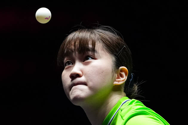 (260911) -- MACAO, Sept. 11, 2026 -- Odo Satsuki of Japan serves during the women s singles round of 16 match between Odo Satsuki of Japan and Cheng I-Ching of Chinese Taipei at the 2026 World Table tennis, Tischtennis (WTT) Champions Macao in Macao, south China, Sept. 11, 2026. ) (SP)CHINA-MACAO-TABLE TENNIS-WTT-WOMEN S SINGLES (CN) CheongxKamxKa 