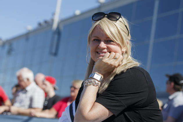 Anette Norberg in the stands during the V75 harness racing events on April 26, 2014, in Gothenburg, Sweden  Copyright: xPerxFriskex