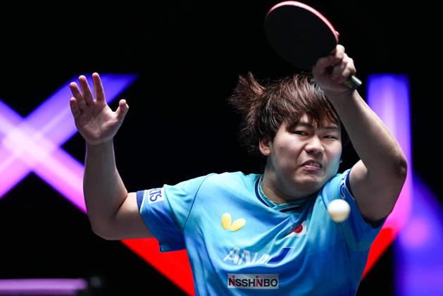 (260911) -- MACAO, Sept. 11, 2026 -- Matsushima Sora hits a return during the men s singles round of 16 match between Wong Chun Ting of China s Hong Kong and Matsushima Sora of Japan at the 2026 World Table tennis, Tischtennis (WTT) Champions Macao in Macao, south China, Sept. 11, 2026. ) (SP)CHINA-MACAO-TABLE TENNIS-WTT-MEN S SINGLES (CN) CheongxKamxKa 