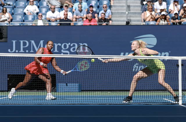 US Open tennis tournament - Day 13 Katerina Siniakova of Czech Republic (R) in action as she plays alongside teammate Taylor Townsend of United States (R) during their Women s Doubles Final match against Ashlyn Krueger of United States and Robin Montgomery of United States at Arthur Ashe Stadium in the USTA Billie Jean King National Tennis Center in Flushing Meadows, New York, USA, 11 September 2026. FLUSHING MEADOWS NEW YORK United States  Copyright: xCRISTOBALxHERRERA-ULASHKEVICHx
