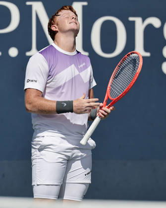 Jamie Mackenzie reacts with annoyance, disappointment, anger, frustration, and emotion; Boys Singles, Boys Singles Tennis, 2026 U.S. Open Grand Slam, Billie Jean King Tennis Center, New York, New York, USA, September 11, 2026 Copyright: xJuergenxHasenkopfx