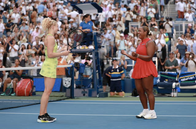 US Open tennis tournament - Day 13 Taylor Townsend of United States (R) and Katerina Siniakova of Czech Republic celebrate after winning against Ashlyn Krueger of United States and Robin Montgomery of United States in the Women s Doubles Final match at Arthur Ashe Stadium in the USTA Billie Jean King National Tennis Center in Flushing Meadows, New York, USA, 11 September 2026. FLUSHING MEADOWS NEW YORK United States  Copyright: xCRISTOBALxHERRERA-ULASHKEVICHx