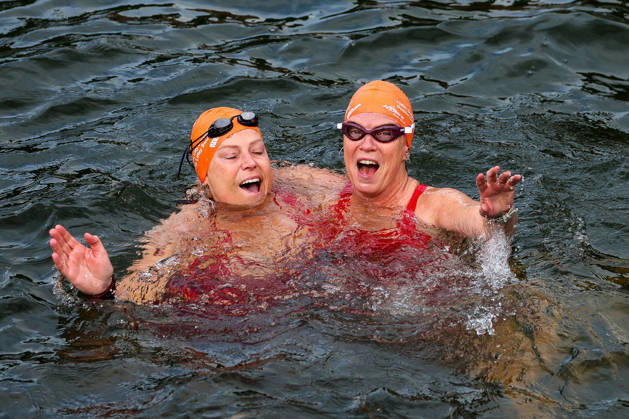 REPRO FREE *PRESS RELEASE NO REPRODUCTION FEE* EDITORIAL USE ONLY 106th Dublin City Liffey Swim 2026, River Liffey, Dublin 12 9 2026 Eilis Burns and Eoin Foster Eilis Burns and Eoin Foster 12 9 2026  Copyright: xx RB1_5990