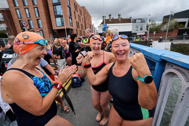 REPRO FREE *PRESS RELEASE NO REPRODUCTION FEE* EDITORIAL USE ONLY 106th Dublin City Liffey Swim 2026, River Liffey, Dublin 12 9 2026 A view of competitors ahead of the race A view of competitors ahead of the race 12 9 2026  Copyright: xx RB2_6355