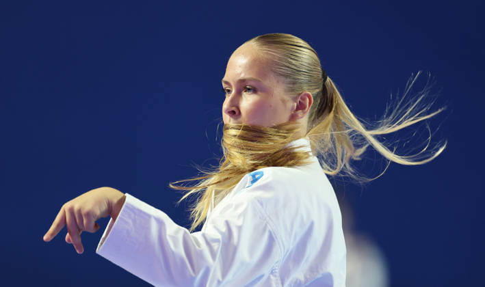 REPRO FREE *PRESS RELEASE NO REPRODUCTION FEE* EDITORIAL USE ONLY 2026 ONAKAI Karate Irish Open, Ireland National Indoor Arena, Blanchardstown 12 9 2026 Camma Bakke Malte of Denmark competing in the Female Senior Kata competition Camma Bakke Malte competing in the Female Senior Kata competition 12 9 2026  Copyright: xx JR1W9140