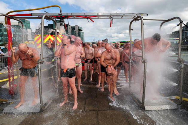 REPRO FREE *PRESS RELEASE NO REPRODUCTION FEE* EDITORIAL USE ONLY 106th Dublin City Liffey Swim 2026, River Liffey, Dublin 12 9 2026 A view of competitors washing down after the race A view of competitors washing down after the race 12 9 2026  Copyright: xx RB2_8198