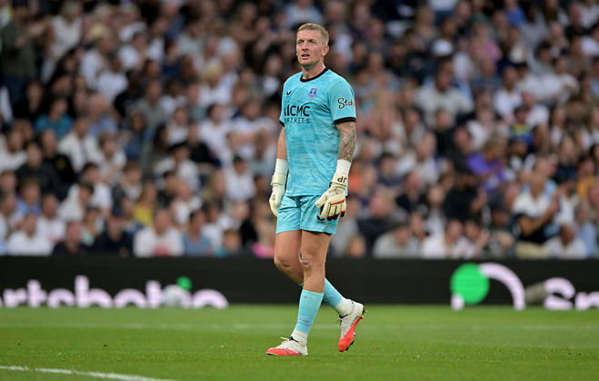 Tottenham Hotspur V Everton. Premier League. Jordan Pickford (Everton, goalkeeper) during the Tottenham Hotspur V Everton Premier League match at the Tottenham Hotspur Stadium, London. This Image is for EDITORIAL USE ONLY. Licence required from the Football DataCo for any other use. Tottenham Tottenham Hotspur Stadium UK Copyright: xMartinxDaltonx Spurs_Everton_120926_MD_28