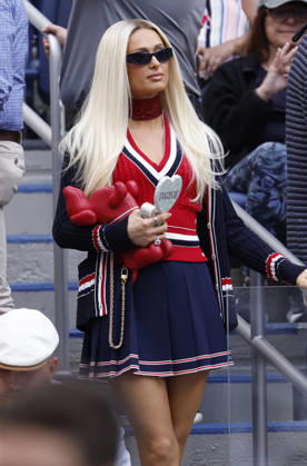 Paris Hilton watches the Women s Finals match in Arthur Ashe Stadium at the 2026 US Open Tennis Championship at the USTA Billie Jean King National Tennis Center in New York City on Saturday, September 12, 2026.  NYP20260912614 JOHNxANGELILLO