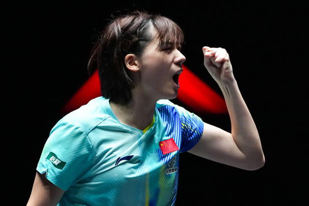 (260913) -- MACAO, Sept. 13, 2026 -- Chen Yi reacts during the women s singles semifinal match between Chen Yi of China and Hayata Hina of Japan at the 2026 World Table tennis, Tischtennis (WTT) Champions Macao in Macao, south China, Sept. 13, 2026. ) (SP)CHINA-MACAO-TABLE TENNIS-WTT-WOMEN S SINGLES (CN) CheongxKamxKa 
