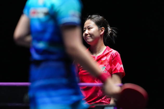 (260913) -- MACAO, Sept. 13, 2026 -- Chen Xingtong reacts during the women s singles semifinal match between Harimoto Miwa of Japan and Chen Xingtong of China at the 2026 World Table tennis, Tischtennis (WTT) Champions Macao in Macao, south China, Sept. 13, 2026. ) (SP)CHINA-MACAO-TABLE TENNIS-WTT-WOMEN S SINGLES (CN) CheongxKamxKa 