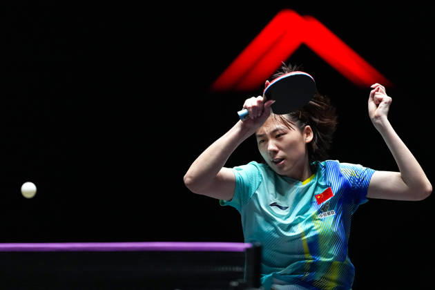 (260913) -- MACAO, Sept. 13, 2026 -- Chen Yi competes during the women s singles semifinal match between Chen Yi of China and Hayata Hina of Japan at the 2026 World Table tennis, Tischtennis (WTT) Champions Macao in Macao, south China, Sept. 13, 2026. ) (SP)CHINA-MACAO-TABLE TENNIS-WTT-WOMEN S SINGLES (CN) CheongxKamxKa 