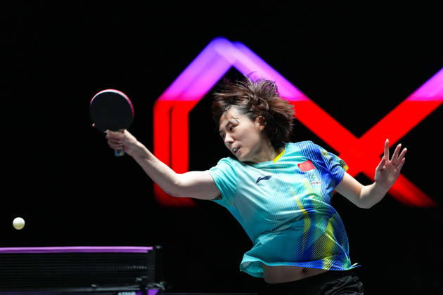 (260913) -- MACAO, Sept. 13, 2026 -- Chen Yi competes during the women s singles semifinal match between Chen Yi of China and Hayata Hina of Japan at the 2026 World Table tennis, Tischtennis (WTT) Champions Macao in Macao, south China, Sept. 13, 2026. ) (SP)CHINA-MACAO-TABLE TENNIS-WTT-WOMEN S SINGLES (CN) CheongxKamxKa 