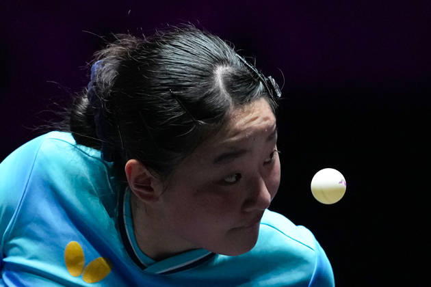 (260913) -- MACAO, Sept. 13, 2026 -- Harimoto Miwa competes during the women s singles semifinal match between Harimoto Miwa of Japan and Chen Xingtong of China at the 2026 World Table tennis, Tischtennis (WTT) Champions Macao in Macao, south China, Sept. 13, 2026. ) (SP)CHINA-MACAO-TABLE TENNIS-WTT-WOMEN S SINGLES (CN) CheongxKamxKa 