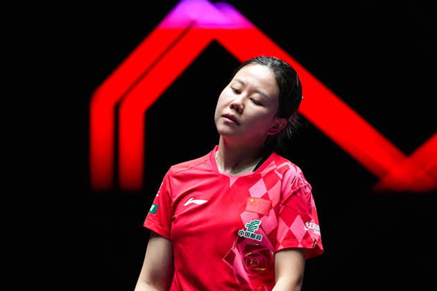 (260913) -- MACAO, Sept. 13, 2026 -- Chen Xingtong reacts during the women s singles semifinal match between Harimoto Miwa of Japan and Chen Xingtong of China at the 2026 World Table tennis, Tischtennis (WTT) Champions Macao in Macao, south China, Sept. 13, 2026. ) (SP)CHINA-MACAO-TABLE TENNIS-WTT-WOMEN S SINGLES (CN) CheongxKamxKa 