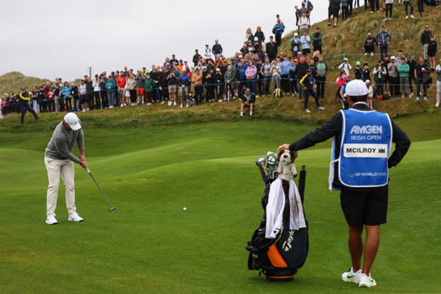 2026 Amgen Irish Open - Fourth Round, Trump International Golf Links, Doonbeg 13 9 2026 Rory McIlroy putts on the third green Rory McIlroy putts on the third green 13 9 2026  Copyright: xx BB2_9336