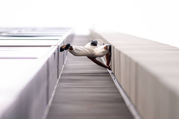 Climbing: Free climber Alexis Landot scales a high-rise building in Warsaw