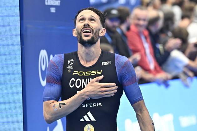 Triathlon World Championship, WM, Weltmeisterschaft races, men, September 13, 2026, Karlovy Vary, Czech Republic. Winner Dorian Coninx of France. (CTKxPhoto OndrejxHajek) CTKPhotoP2026091304194  CTKPhotoP2026091304194