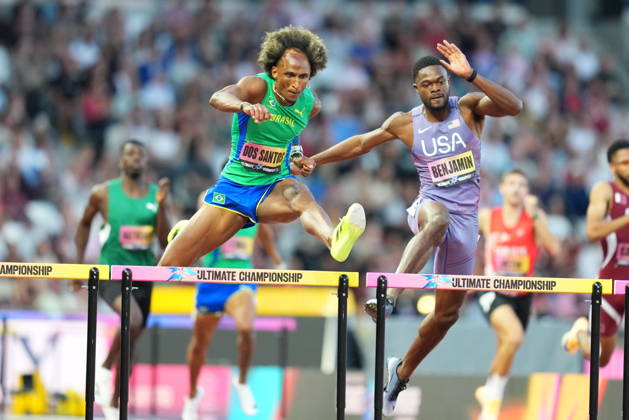 World Athletics Ultimate Championship in Budapest, Hungary Alison DOS SANTOS of Brazil wins the 400 Metres Hurdles Mens Final during the inaugural World Athletics Ultimate Championship at the Gyula Zsivotzky National Athletics Centre in Budapest, Hungary on September 13, 2026. BUDAPEST HUNGARY  Copyright: xMatrixxImagesx xNicxBothmax