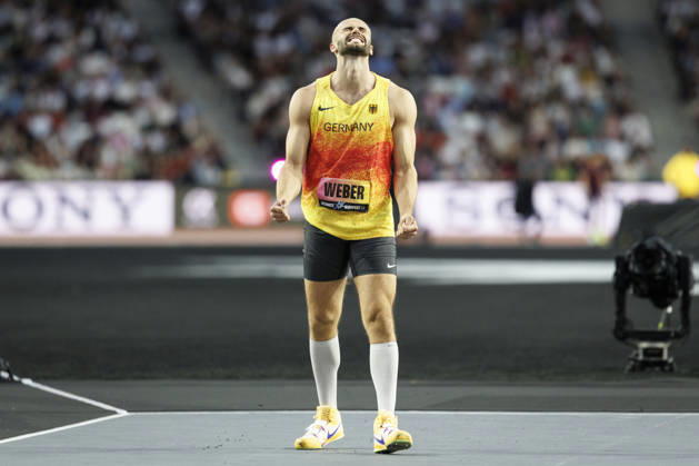 BUDAPEST, HUNGARY - SEPTEMBER 12, 2026: Julian WEBER (GER Germany Javelin Throw) reacts during the World Athletics Ultimate Championship at Gyula Zsivotzky National Athletics Centre on September 12, 2026 in Budapest, Hungary. Hungary Copyright: xAxelxKohringx