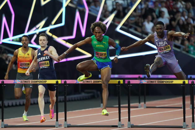 Budapest Track and Field, Athletics, World Athletics Ultimate Championship Budapest 2026, , September 11–13, 2026, National Athletics Center, Budapest, Men’s 400m Hurdles, Men’s 400m Hurdles Final, Emil Agyekum, Karsten Warholm, Alison Dos Sandos, Brazil (BRA), Benjamin