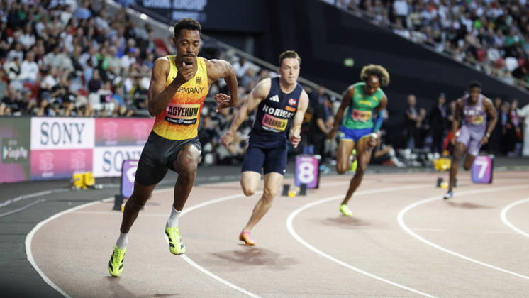 BUDAPEST, HUNGARY - SEPTEMBER 13, 2026: Emil AGYEKUM (GER Germany 400 Meter Hurdles) competing in the 400m hurdles final during the World Athletics Ultimate Championship at Gyula Zsivotzky National Athletics Centre on September 13, 2026 in Budapest, Hungary. Hungary Copyright: xAxelxKohringx