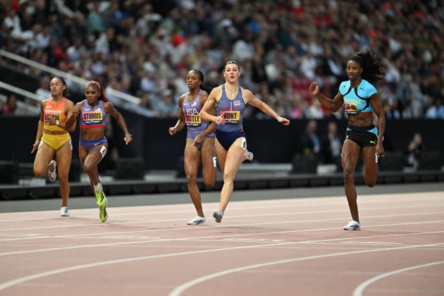 World Athletics Ultimate Championship - Budapest: Day Three BUDAPEST, HUNGARY - SEPTEMBER 13: Amy Hunt (6) of Great Britain competes in the women s 200m semi-final during the World Athletics Ultimate Championship at the National Athletics Centre in Budapest, Hungary on September 13, 2026. Mustafa Yalcin Anadolu Budapest Hungary. Editorial use only. Please get in touch for any other usage.  Copyright: x2026xAnadoluxMustafaxYalcinx