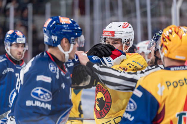 September 15, 2026, Zurich, Swiss Life Arena, National League: ZSC Lions vs. SC Bern, 43 Alain Graf (Bern), 44 Mikko Lehtonen (ZSC Zurich), Swiss Life Arena, Zurich, Switzerland Copyright: xJustPictures.ch StefanxEmchx jp-de-StEm-DSC0135120260915