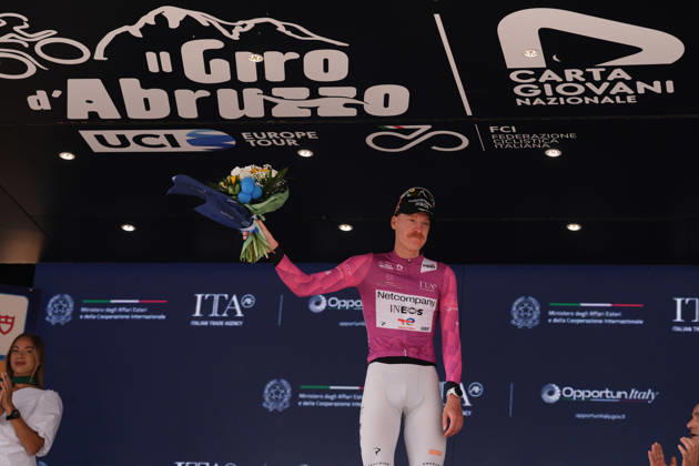 France s Dorian Godon of Netcompany Ineos Cyclamine jersey during the Giro d™Abruzzo, stage 3 from Oricola - Piana del Cavaliere to San Benedetto dei Marsi (159 km) - Abruzzo, Italy - Thursday, September 17, 2026. - cycling.  Copyright: xMassimoxPaolone LaPressex