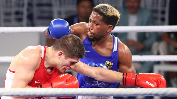 Boxen, EM in Sofia #2 17.09.2026 Sofia(Bulgaria) European Boxing Senior Elite Championships men s 70 kg Preliminaries Round of 32 Vadzim Vauchok(L) Belarus ,Randi Botikali(r) Germany :
