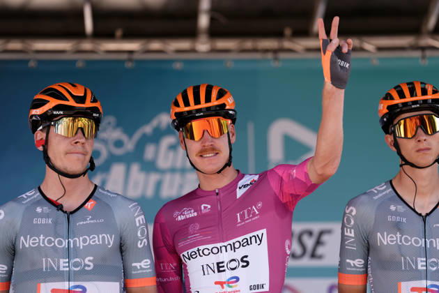 France s Dorian Godon of Netcompany Ineos cyclamen jersey during the Giro d™Abruzzo, stage 4 from Silvi to Controguerra (182 km) - Abruzzo, Italy - Friday, September 18, 2026. - cycling.  Copyright: xMassimoxPaolone LaPressex