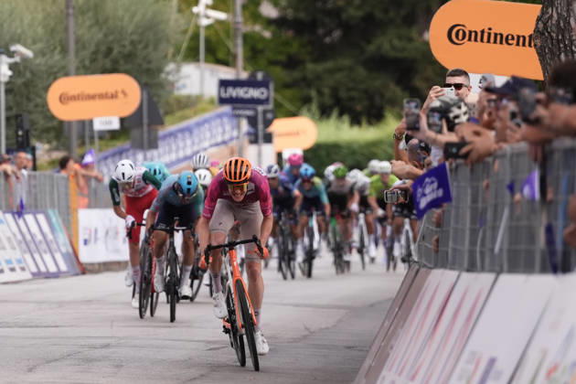 France s Dorian Godon of Netcompany Ineos Cyclamine jersey during the Giro d™Abruzzo, stage 4 from Silvi to Controguerra (182 km) - Abruzzo, Italy - Friday, September 18, 2026. - cycling.  Copyright: xMassimoxPaolone LaPressex