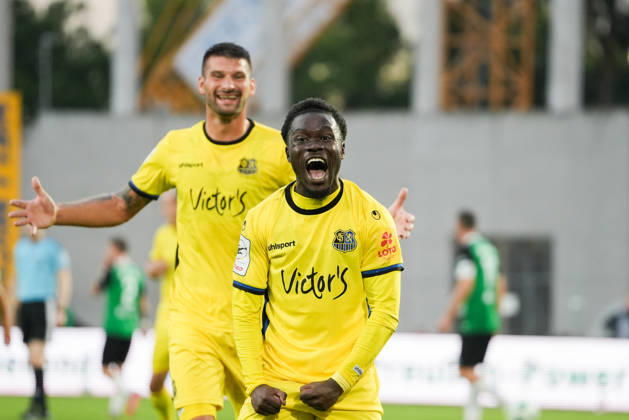 Germany 3rd Division 2026–2027, Matchday 6: SC Preußen Münster vs. 1 FC Saarbrücken, Wednesday, September 16, 2026, LVM Preußenstadion, Münster, North Rhine-Westphalia, Germany; Goal celebration, joy, excitement; Goal to make it 0–2 by Kelsey Owusu, 1 FC Saarbrücken, 31 Copyright: xMerlexKölkingx