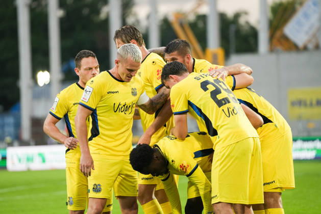 Germany 3rd Division 2026–2027, Matchday 6: SC Preußen Münster vs. 1 FC Saarbrücken, Wednesday, September 16, 2026, LVM Preußenstadion, Münster, North Rhine-Westphalia, Germany; Goal celebration, joy, emotions, team; Goal to make it 0–2 by Kelsey Owusu, 1 FC Saarbrücken, 31 Copyright: xMerlexKölkingx