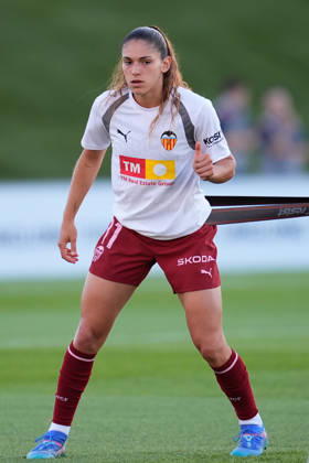 September 19, 2026, Valdebebas, Madrid, Spain: Marta Mascarell Constantino of VCF Femenino warms up during the Spanish Women League, Liga F, football match between Real Madrid and Valencia CF at Alfredo Di Stefano stadium on September 19, 2026, in Valdebebas, Madrid, Spain. Real Madrid V Valencia CF - Liga F - ZUMAa181 20260919_zaa_a181_291 Copyright: xDennisxAgyemanx
