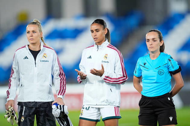 September 19, 2026, Valdebebas, Madrid, Spain: Maelle Lakrar of Real Madrid CF gestures during the Spanish Women League, Liga F, football match between Real Madrid and Valencia CF at Alfredo Di Stefano stadium on September 19, 2026, in Valdebebas, Madrid, Spain. Real Madrid V Valencia CF - Liga F - ZUMAa181 20260919_zaa_a181_482 Copyright: xDennisxAgyemanx
