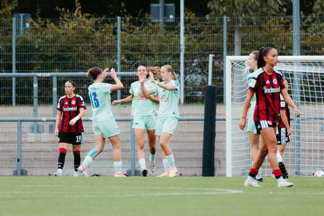 September 20, 2026, xhfmx, Women s Bundesliga 2, Eintracht Frankfurt II vs. Hertha BSC The women of Hertha BSC Berlin celebrate a goal against Eintracht Frankfurt s U20 team Goal, Celebration, Frankfurt