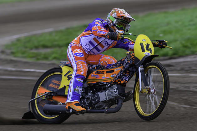 FIM Long Track of Nations 2026 Romano Hummel (14) of the Netherlands practices during the FIM Long Track of Nations 2026 at the Speed Centre Roden in the Netherlands on September 20, 2026. Roden Drenthe Netherlands  Copyright: xMIxNewsx originalFilename:fletcher-fimlongt260920_npMJO.jpg