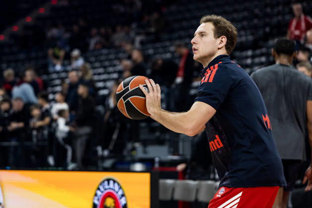 MUNICH, GERMANY - OCTOBER 02: Rokas Jokubaitis (FC Bayern Muenchen, 31) during the Turkish Airlines EuroLeague match between FC Bayern Muenchen vs. Partizan Mozzart Bet Belgrade at SAP Garden on round 3 of Turkish Airlines EuroLeague on October 02, 2026 in Munich, Germany. Bavaria Germany Copyright: xSteffiexWunderlx