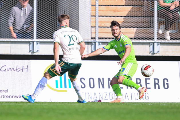 October 3, 2026, Soccer, 2026–2027 Season, Friendly Match, SC Austria Lustenau vs. FC Schalke 04, Niklas Pertlwieser (SC Austria Lustenau), Adrian Gantenbein (FC Schalke 04) xRHR PHOTO YYx Copyright: KROEGER RHR-FOTOx RHR-FOTO YY